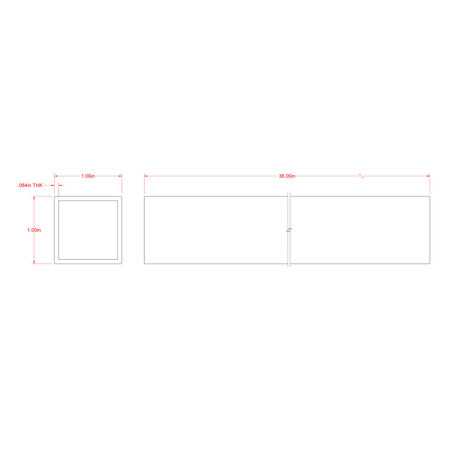 SteelWorks Aluminum Square Tube (1 in. x 3 ft.)