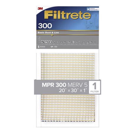 Filtrete 20 in. W X 30 in. H X 1 in. 300 MPR Pleated Filter Dust 1 pk