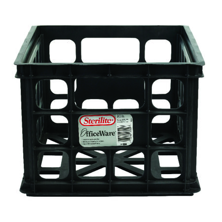 Sterilite Storage Crate Plastic Black 15-1/8 " x 13-3/4 " x 10-3/8 "