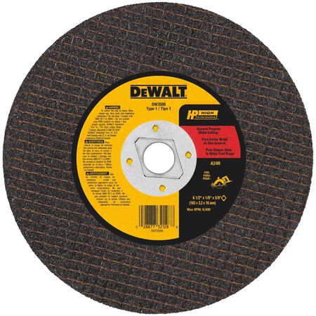 DeWalt High Performance 6-1/2 in. D X 5/8 in. X 1/8 in. thick Aluminum Oxide Metal Cutting Saw Blade