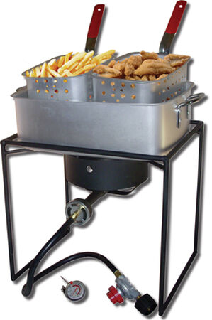 16" Rectangular Outdoor Cooker Package with Rectangular Fry Pan