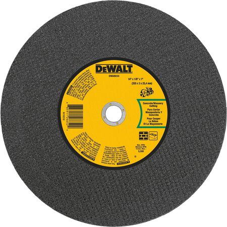 DeWalt High Performance 14 in. D X 1 in. X 1/8 in. thick Aluminum Oxide Masonry Cut-Off Wheel 1 pk