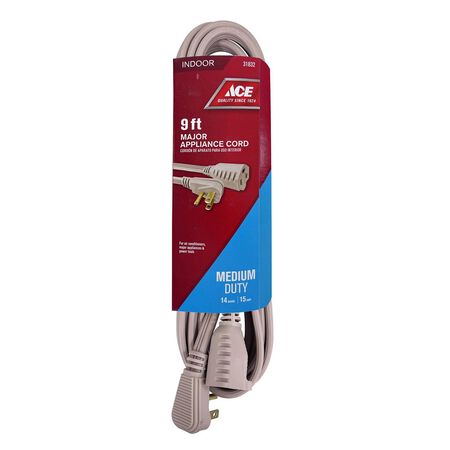 Ace 14/3 SPT-3 125 V 9 ft. L Appliance Cord