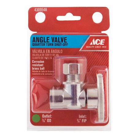 Ace FIP Compression Brass Angle Stop Valve