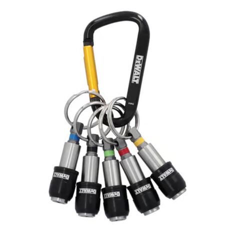 DEWALT 1 in. Hardened Alloy Steel Key Ring Quick-Change Hex Extension 1/4 in. Hex Shank 5 Pieces