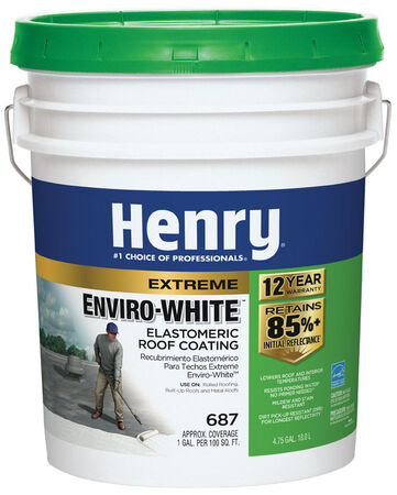 Henry Water Based Roof Coating 4-3/4 gal. White
