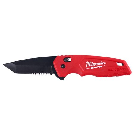 Milwaukee Fastback 8-1/4in. Flip Folding Spring Assisted Pocket Knife Red 1 Pack