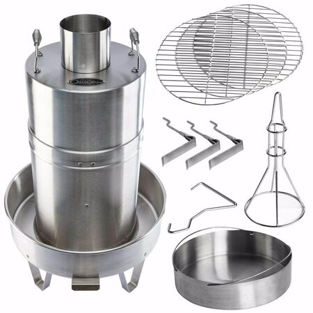 Orion Cooker Original Wood Chips Vertical Outdoor Convection Cooker Silver