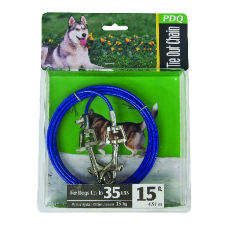 PDQ Vinyl Coated Cable Tie Out 15 ft. L For Up to 35 Pounds