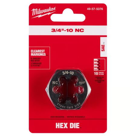 Milwaukee SAE 3/4-10 NC 1-7/16 in. Hex Threading Die