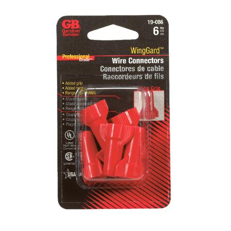 Gardner Bender WingGard 22-6 Ga. Copper Wire Wire Connector Red 6 pk