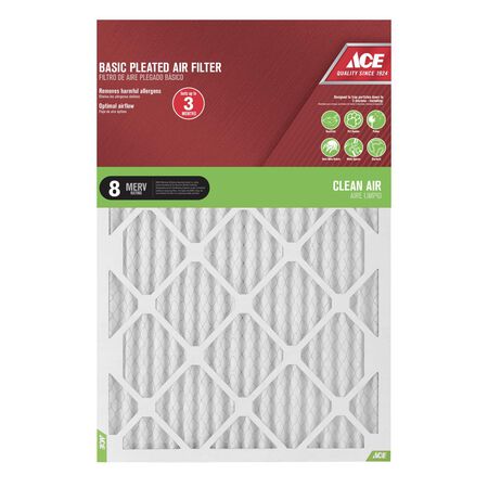 Ace 20 in. W X 25 in. H X 1 in. Synthetic 8 MERV Pleated Air Filter 1 pk