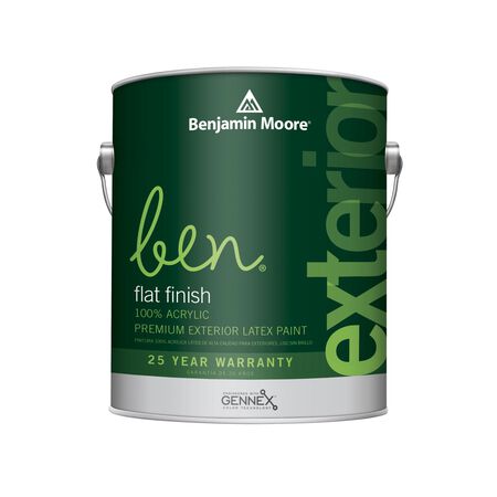 Benjamin Moore Ben Flat White Paint And Primer Exterior 1 Gallon