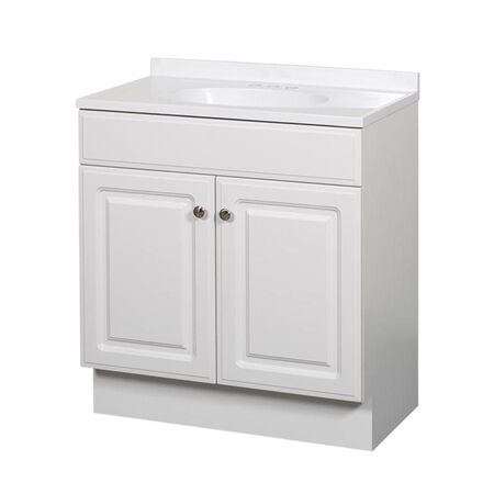 Zenna Home Single White Bathroom Vanity 30 in. W X 18 in. D X 35 in. H