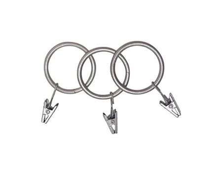 Kenney Antique Pewter Silver Modern/Contemporary Clip Ring 1 1/4 in. L