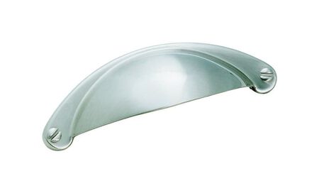 Amerock Traditional Cup Cabinet Pull Cup 2-1/2 in. Satin Nickel Silver 1 pk