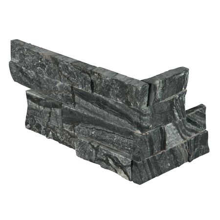 Glacial Black Corner " L" Panel 6x18"