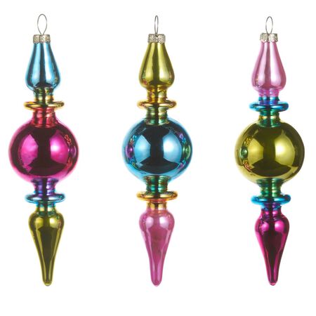 Raz 6 in. Multicolor Drop Ball Ornament
