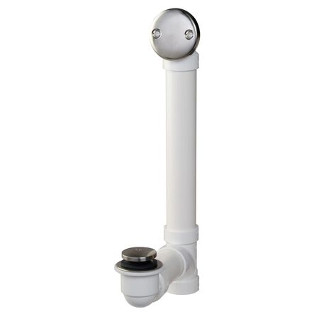 Keeney Foot Lok Stop 1-1/2 in. D Brushed Plastic Bath Drain