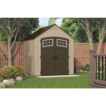 Suncast Sutton 8.5 H x 7 W x 7 D Beige Resin Storage Shed