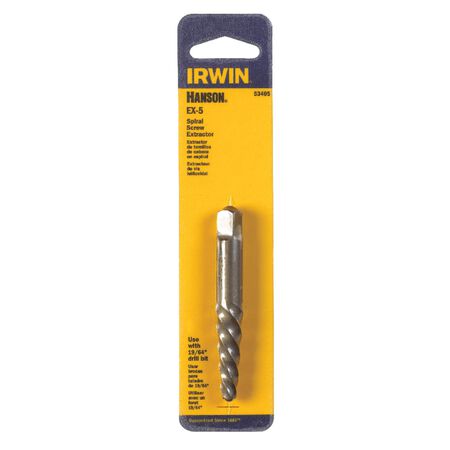 Irwin Hanson 19/64in. x 19/64in. D Carbon Steel Spiral Screw Extractor 7in. 1 Piece