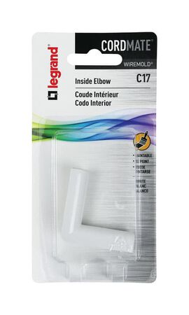 Legrand CordMate 1.63 in. L Inside Elbow 1 pk
