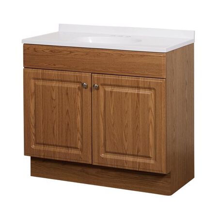 Zenna Home Single Oak Bathroom Vanity 36 in. W X 18 in. D X 35 in. H