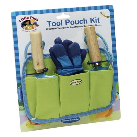 Tierra Garden Little Pals Kids Tool Pouch Kit, Blue