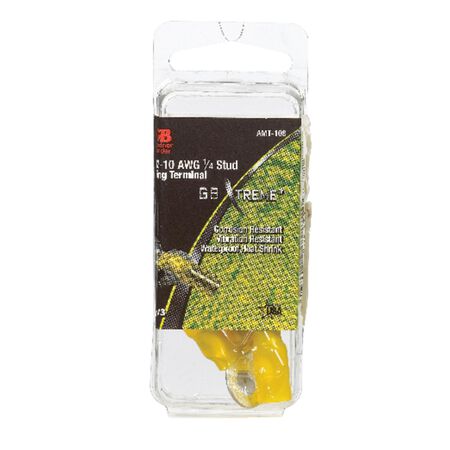 Gardner Bender Xtreme 12-10 Ga. Insulated Wire Ring Terminal Yellow 3 pk