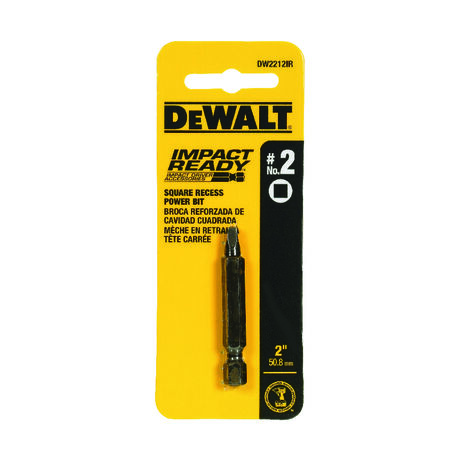 DeWalt FlexTorq Square #2 X 2 in. L Impact Power Bit Steel 1 pc