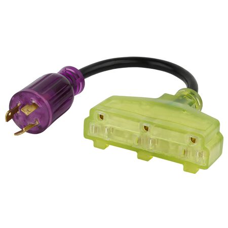 Reliance Controls Color Connect 12/3 SJTW 120 V 12 in. L Splitter Cord