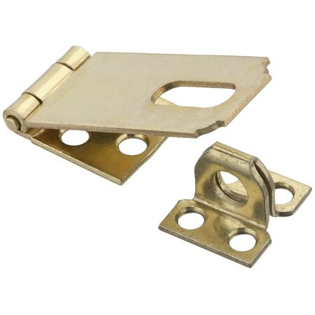 National Hardware Brass-Plated Steel 2-1/2 in. L Safety Hasp 1 pk