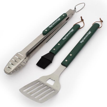 Big Green Egg Stainless Steel Green/Silver BBQ Tool Set 3 pc