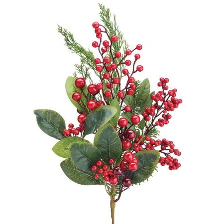 Burton and Burton Pick/Spray 24 in. PineGreenery Red Berries