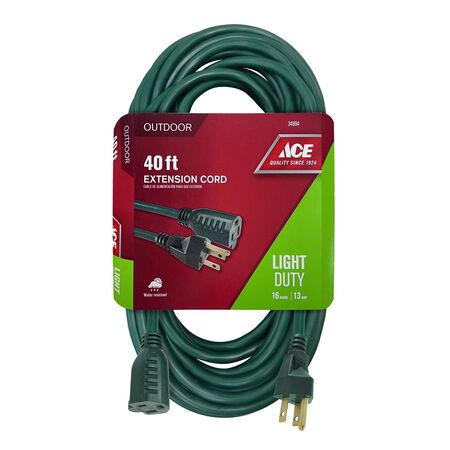 Ace Outdoor 40 ft. L Green Extension Cord 16/3 SJTW