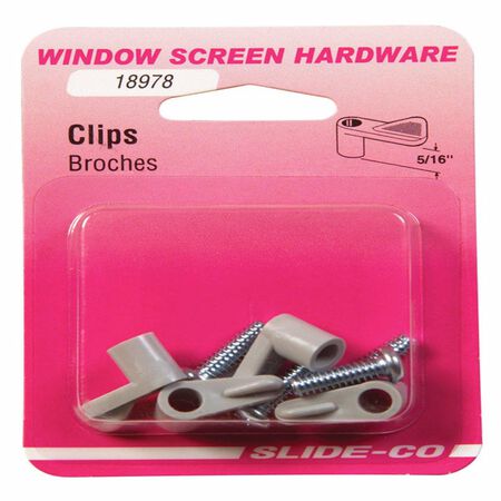 Prime-Line Gray Plastic/Steel Screen Clip For 5/16 in. 1 pk