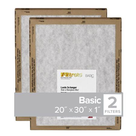 Filtrete 20 in. W X 30 in. H X 1 in. Synthetic 2 MERV Flat Panel Filter 2 pk