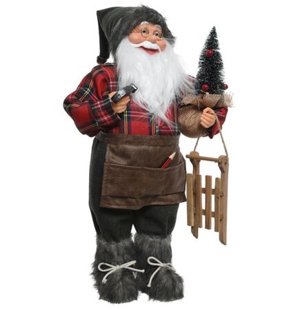 Decoris Carpenter Santa Christmas Decoration, Multicolored