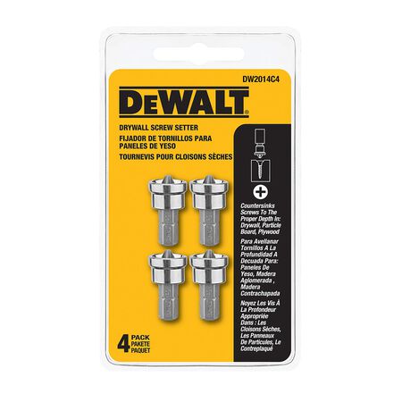 DEWALT Phillips Drywall Screw Setter S2 Tool Steel 4 pc