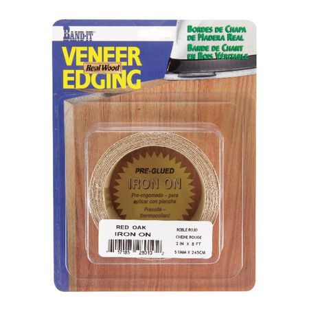 Band-It 2 in. W X 8 ft. L Prefinished Red Oak Wood Veneer Edge Banding