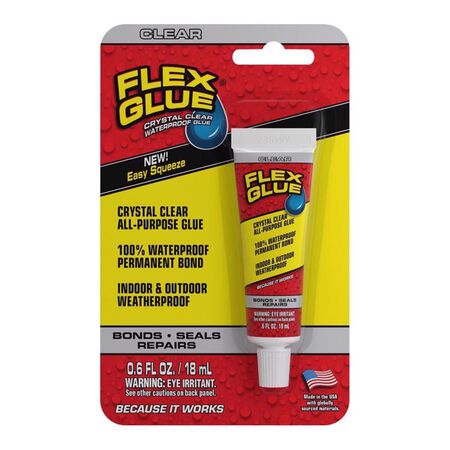 Flex Seal Family of Products Flex Glue Mini Super Strength Rubber Clear Adhesive 0.6 fl. oz.