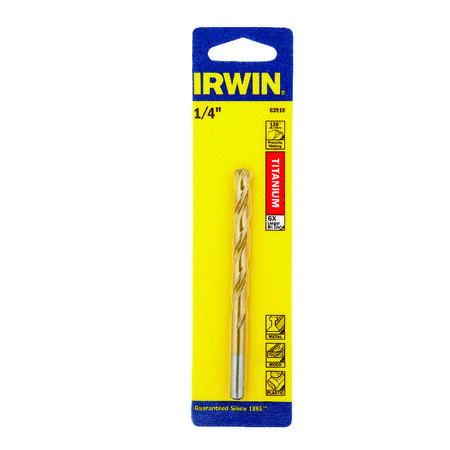 Irwin 1/4in. x 4in. L High Speed Steel Drill Bit 1 Piece