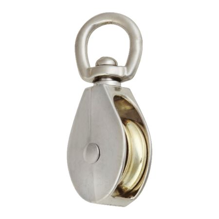 Campbell 1-1/2 in. D Nickel Copper Swivel Eye Swivel Single Eye Pulley