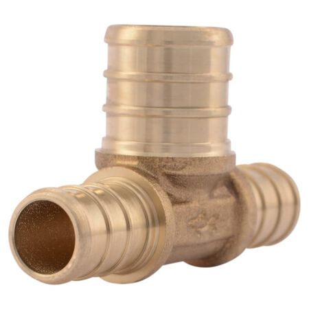 SharkBite 1/2 in. Barb each X 1/2 in. D Barb Brass Reducing Tee