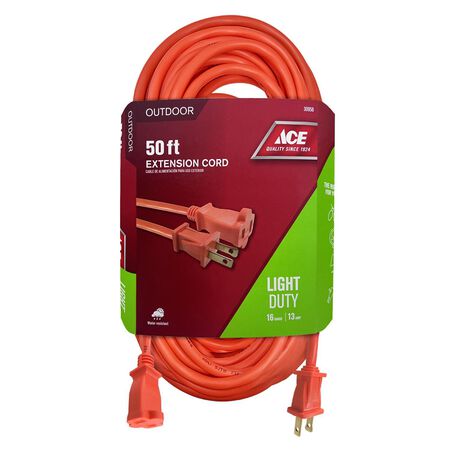 Ace Indoor or Outdoor 50 ft. L Orange Extension Cord 16/2 SJTW