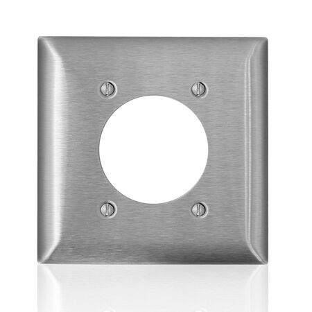 Leviton C-Series Stainless Steel Silver 2 gang Metal Single Outlet Wall Plate 1 pk
