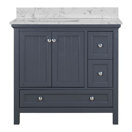 Aurafina CUNNINGHAM 36 in. Harbor Blue Vanity