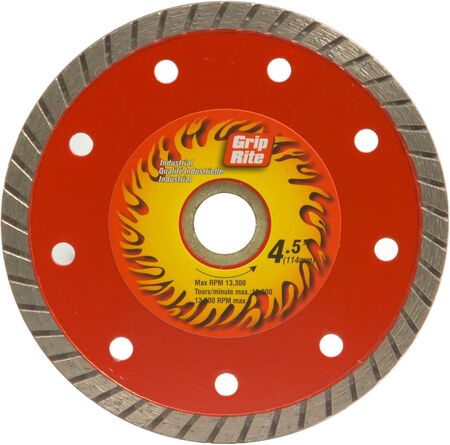 Grip-Rite 4.5-Inch Industrial Turbo Rim Diamond Blade