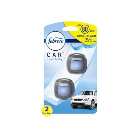 Febreze Linen and Sky Scent Car Air Freshener 0.06 oz Liquid 2 Pack