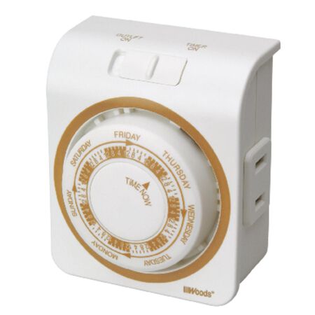Woods Indoor Mechanical Timer 125 V White